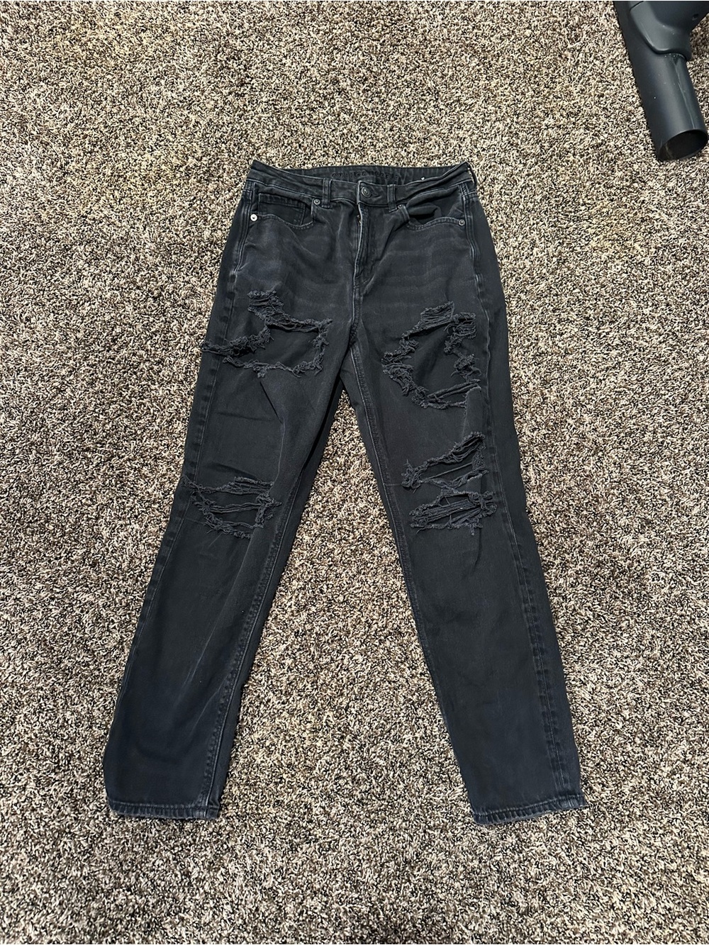 American Eagle Outfitters Women's Black Ripped Skinny Jeans